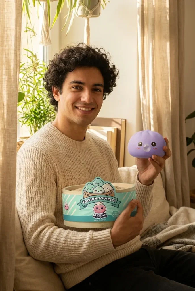 Big Dumpling Squishy Meren Sininen ja bambutyylinen höyrykori — asiakaskuva