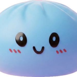 Dumpling Squishy Meren Sininen — squishy antistressilelu, slow-rise, kawaii