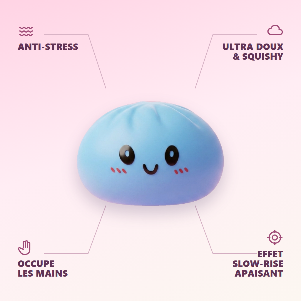 Dumpling Squishy Meren Sininen — antistress, ultrapehmeä, slow-rise