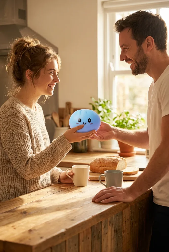Dumpling Squishy Meren Sininen lahjana — asiakaskuva