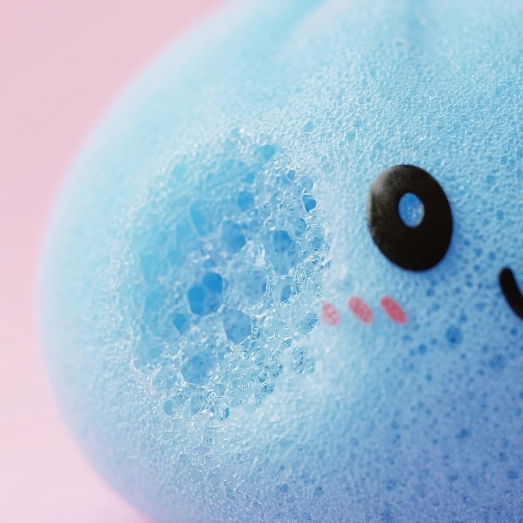 Dumpling Squishy Meren Sininen — makrolähikuva tekstuurista