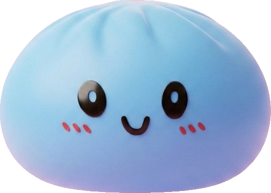 Dumpling Squishy Meren Sininen — squishy antistressilelu, slow-rise, kawaii