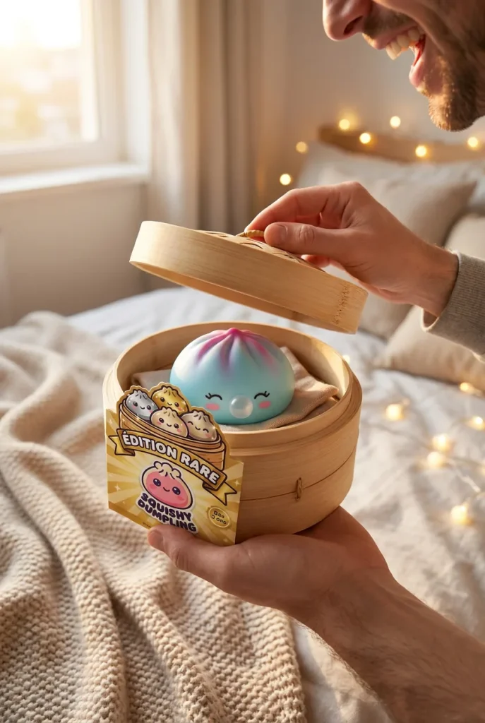 Dumpling Squishy Frost Blue Rare Blow -keräilyharvinaisuus — unboxing, asiakaskuva