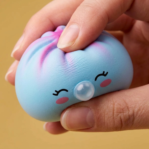 Dumpling Squishy Frost Blue Rare Blow -keräilyharvinaisuus — slow-rise-efekti, vaahto palautuu muotoonsa
