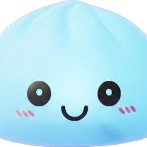 Dumpling Squishy -yövalo, Aurora-sininen — squishy antistressilelu, slow-rise, kawaii