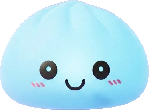 Dumpling Squishy -yövalo, Aurora-sininen — squishy antistressilelu, slow-rise, kawaii