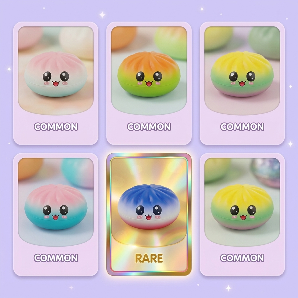 Mystery Dumpling Squishy Yllätys Bambukorissa puristettuna kädessä