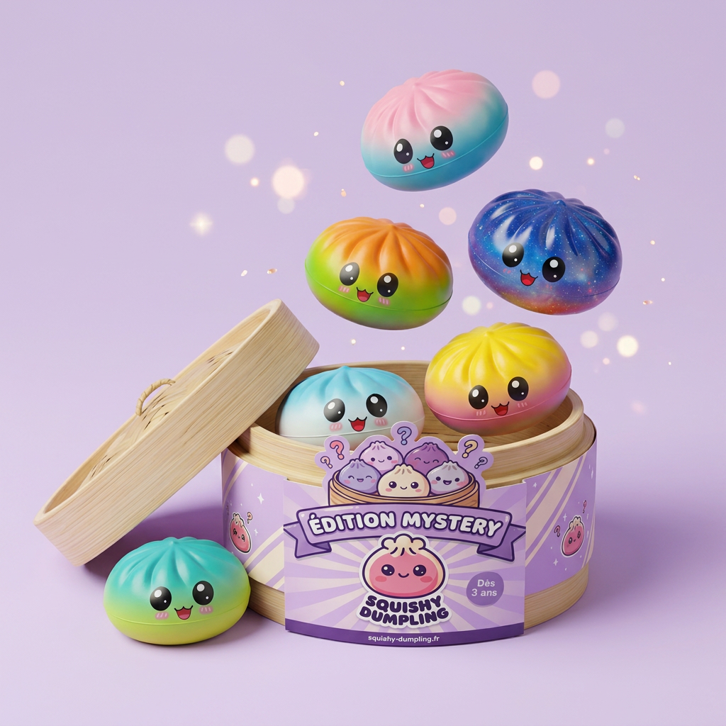 Mystery Dumpling Squishy Yllätys Bambukorissa puristettuna kädessä
