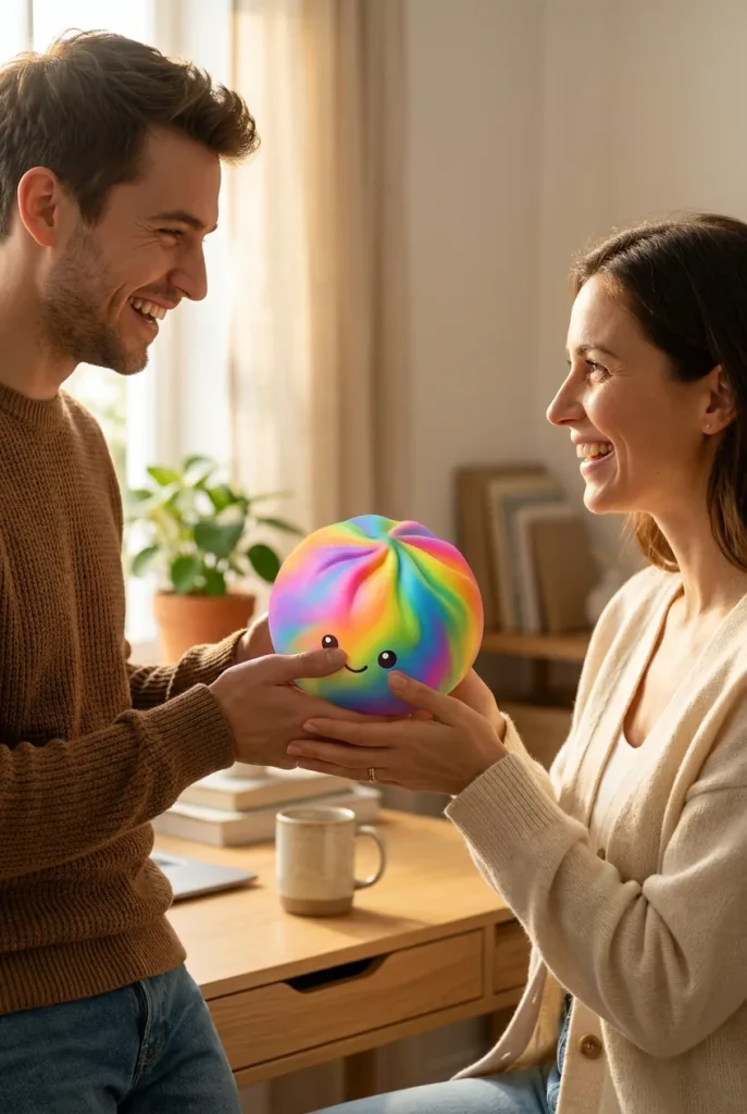 Rainbow Dumpling Squishy Värikäs Yllätys lahjana — asiakaskuva