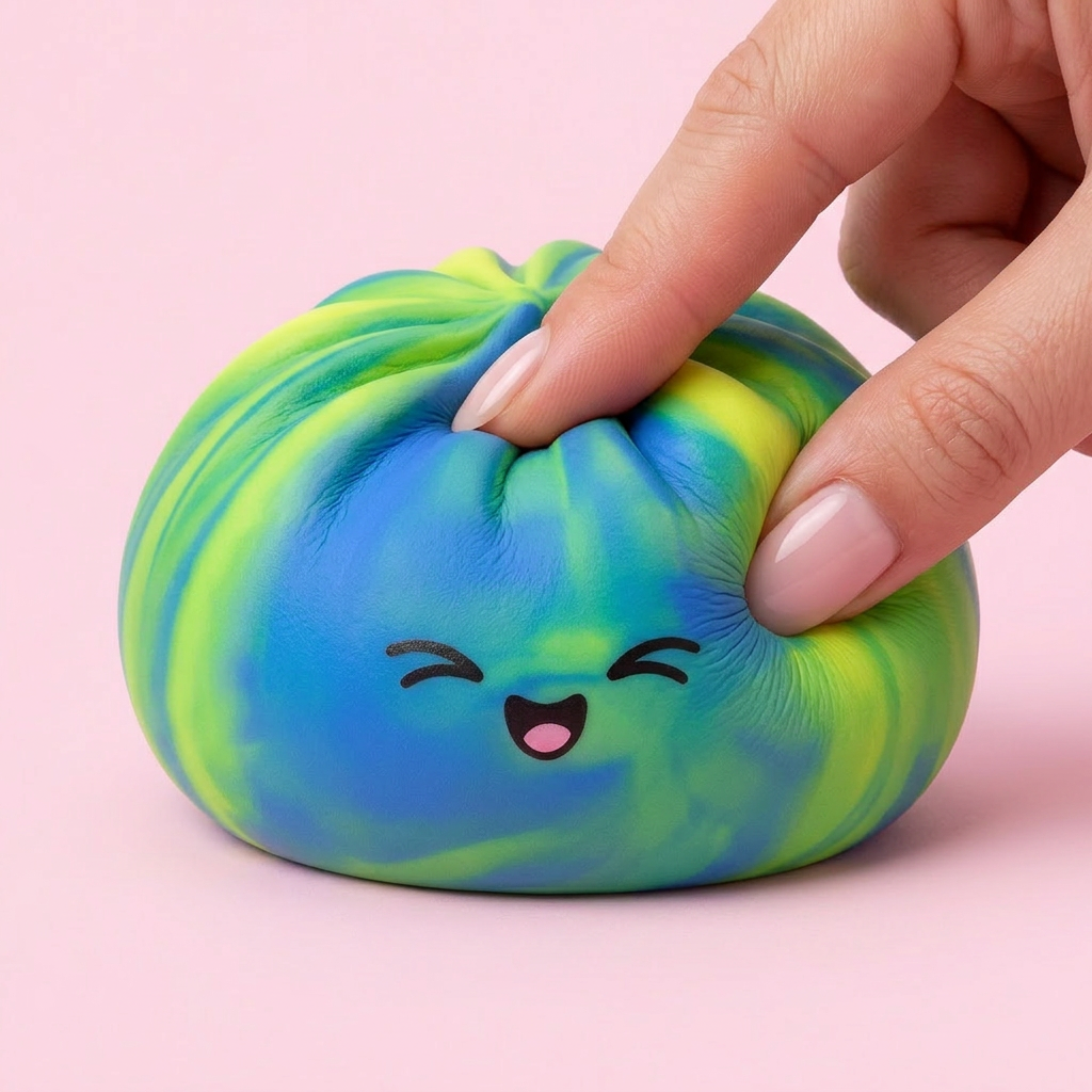 Rainbow Dumpling Squishy Värikäs Yllätys puristettuna kädessä, squishy-materiaali
