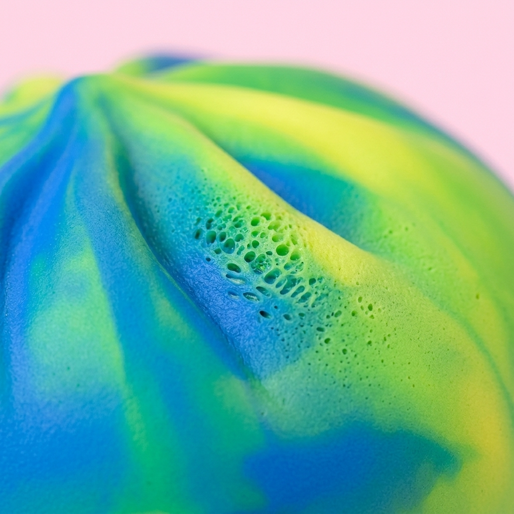 Rainbow Dumpling Squishy Värikäs Yllätys — makrolähikuva tekstuurista
