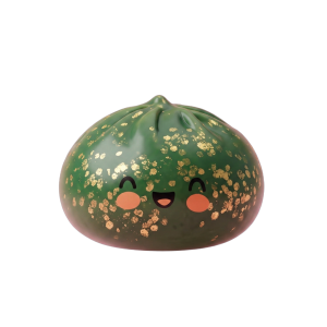 Dumpling Squishy Glitter Smaragdinvihreä — squishy antistressilelu, slow-rise, kawaii
