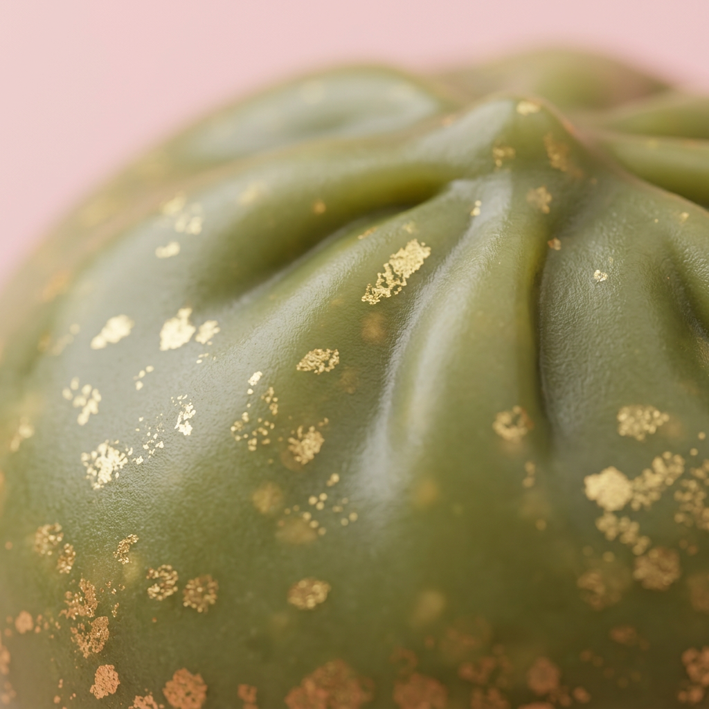 Dumpling Squishy Glitter Smaragdinvihreä — makrolähikuva tekstuurista
