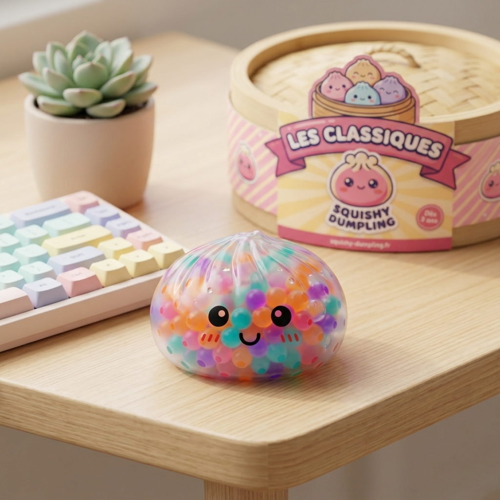 Squishy Dumpling Monivärinen Yllätysväri arkisessa asetelmassa