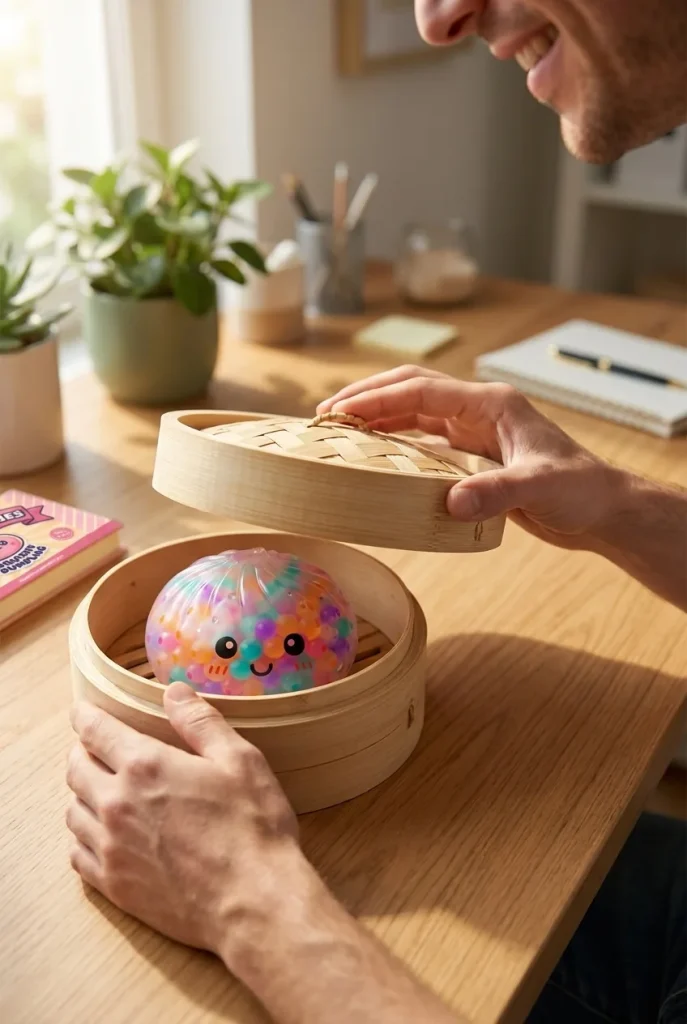 Squishy Dumpling Monivärinen Yllätysväri avauksen hetkellä