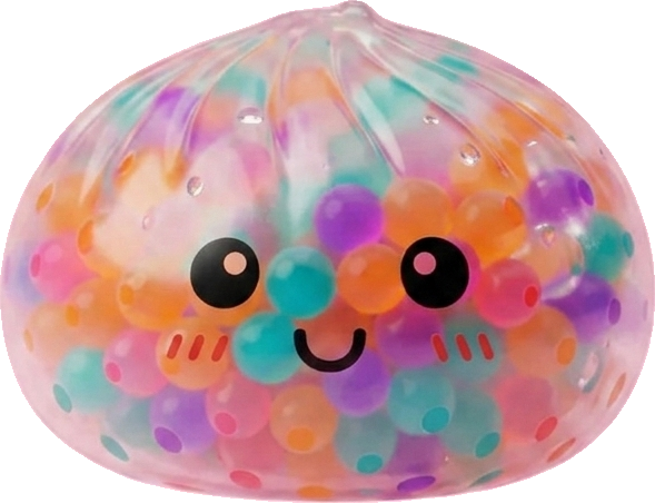 Squishy Dumpling Monivärinen Yllätysväri puristettuna kädessä