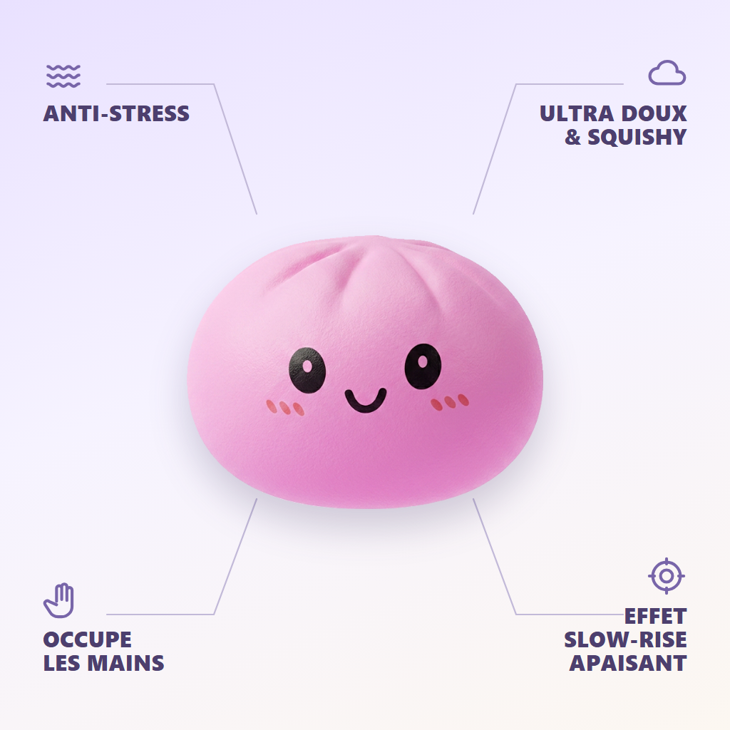Dumpling Squishy Mystery Box Yllätyspakkaus infografiikka: tärkeimmät edut