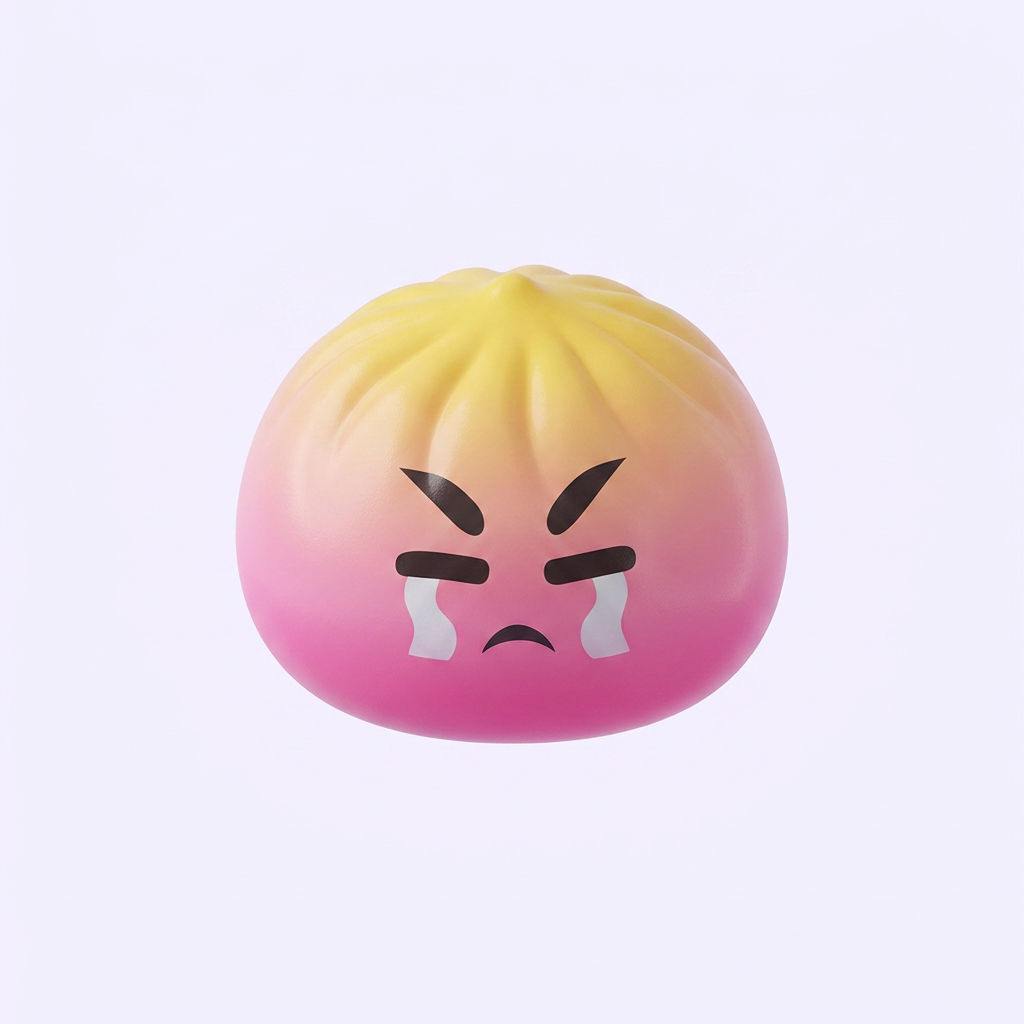 Dumpling Squishy Mystery Bun Yllätyspakkaus puristettuna kädessä