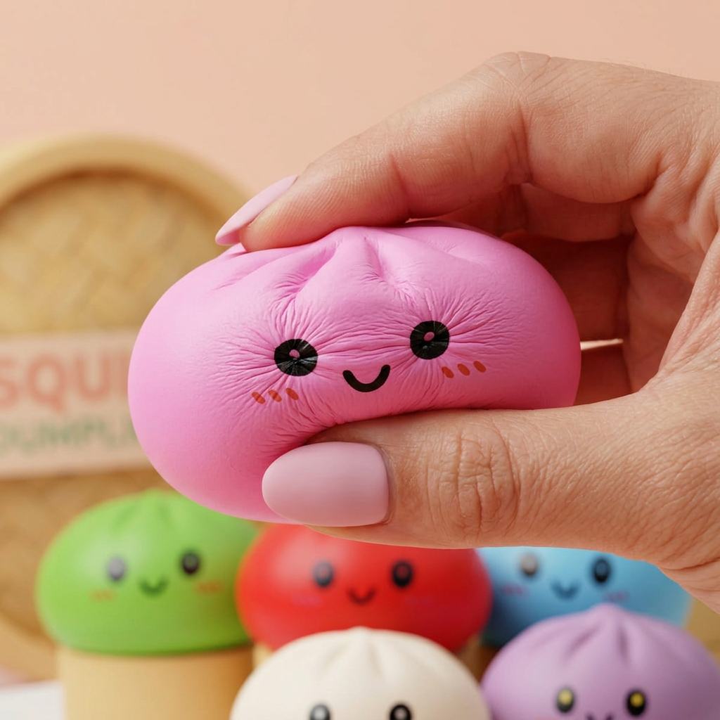 Dumpling Squishy Collection 6 kpl bambukoreissa — slow-rise-efekti, vaahto palautuu muotoonsa