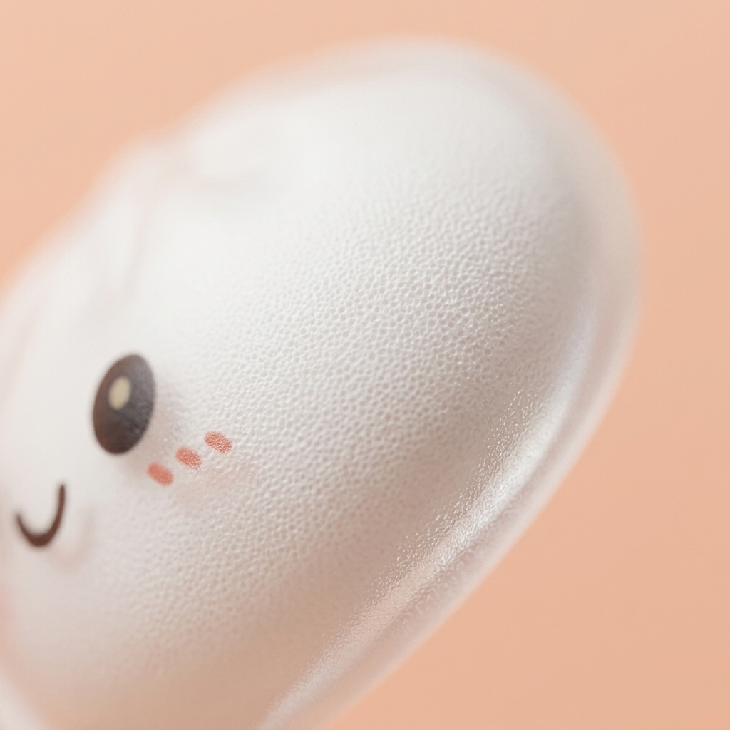 Dumpling Squishy Collection 6 kpl bambukoreissa — makrolähikuva tekstuurista