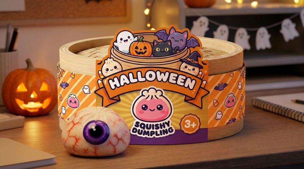 Eye Dumpling Squishy Halloween Kammottava arkisessa asetelmassa