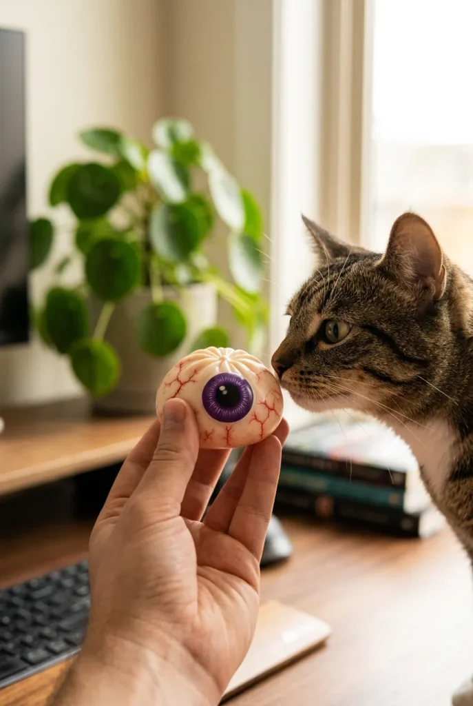 Eye Dumpling Squishy Halloween Kammottava pehmolelun seurassa