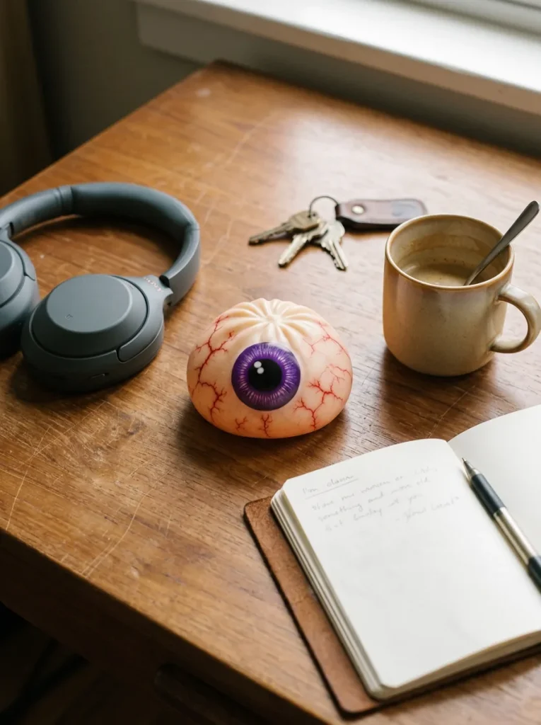 Eye Dumpling Squishy Halloween Kammottava työpöydällä