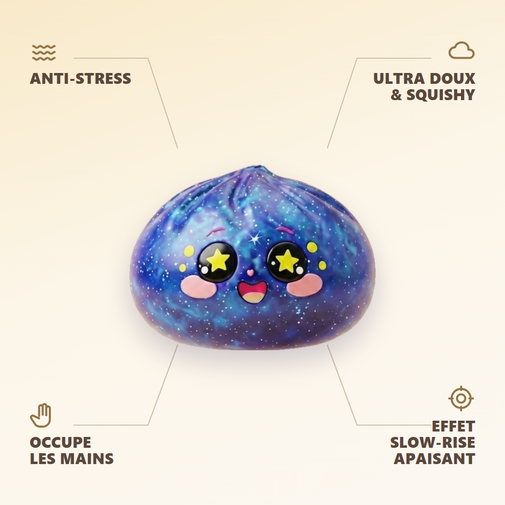 Galaxy Dumpling Squishy Tähtitaivas — antistress, ultrapehmeä, slow-rise