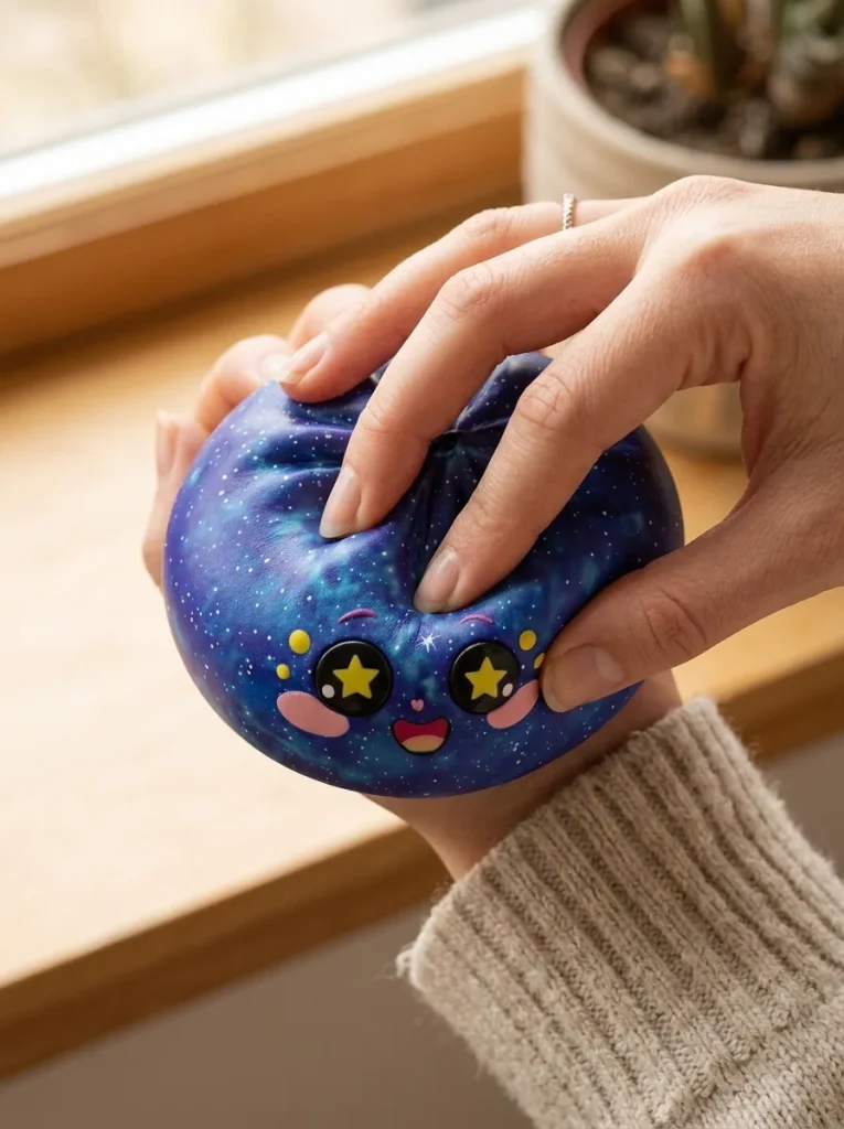 Galaxy Dumpling Squishy Tähtitaivas sormien välissä — asiakaskuva