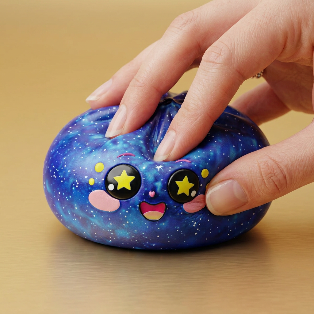 Galaxy Dumpling Squishy Tähtitaivas puristettuna kädessä, squishy-materiaali