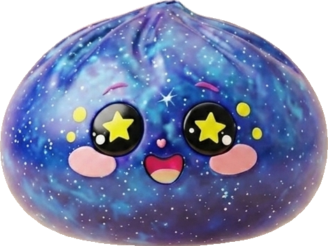 Galaxy Dumpling Squishy Tähtitaivas — squishy antistressilelu, slow-rise, kawaii