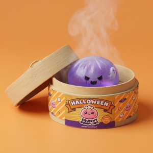 Aave Dumpling Squishy Boo bambutyylisessä höyrytyskorissa
