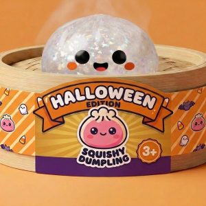 Glitter Dumpling Squishy Halloween Fantomi bambutyylisessä höyrytyskorissa