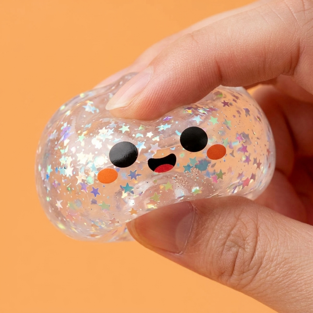 Glitter Dumpling Squishy Halloween Fantomi slow rise -efekti toiminnassa