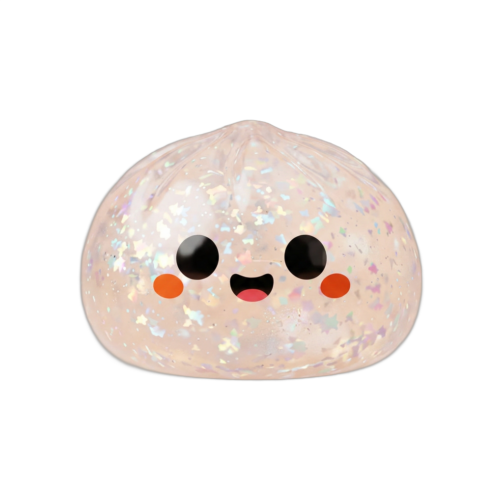 Glitter Dumpling Squishy Halloween Fantomi puristettuna kädessä