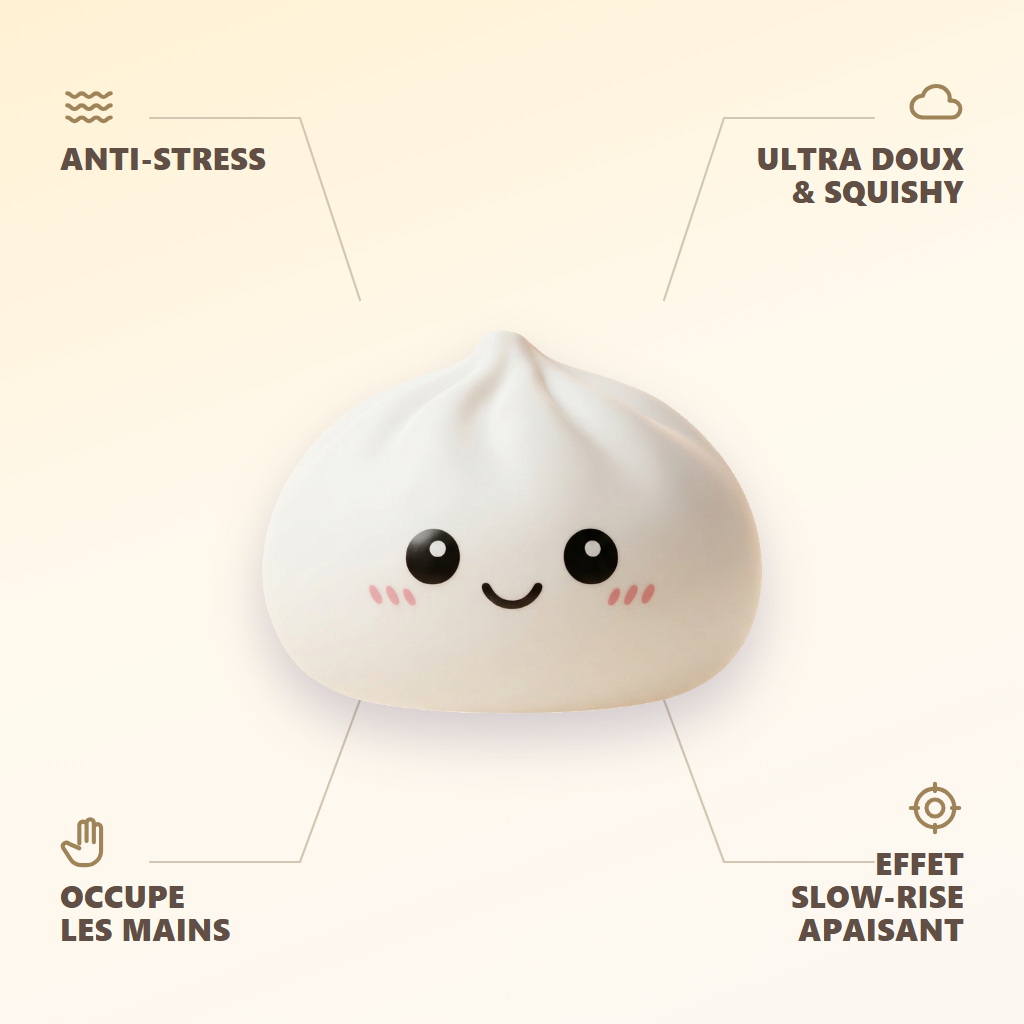 Giant Dumpling Squishy XXL 25 cm — antistress, ultrapehmeä, slow-rise