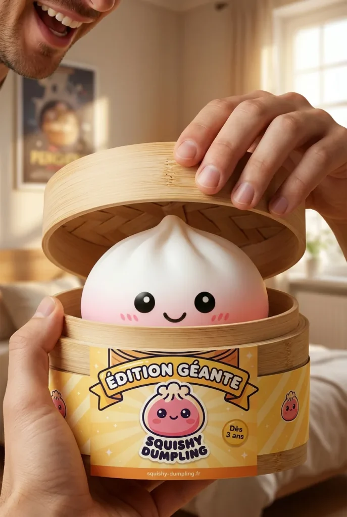 Giant Dumpling Squishy XXL 25 cm — unboxing, asiakaskuva