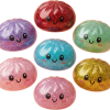 Glitter Dumpling Squishy -setti 6 kpl — squishy antistressilelu, slow-rise, kawaii