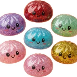 Glitter Dumpling Squishy -setti 6 kpl — squishy antistressilelu, slow-rise, kawaii