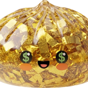 Gold Dumpling Squishy Kultainen Harvinaisuus — squishy antistressilelu, slow-rise, kawaii