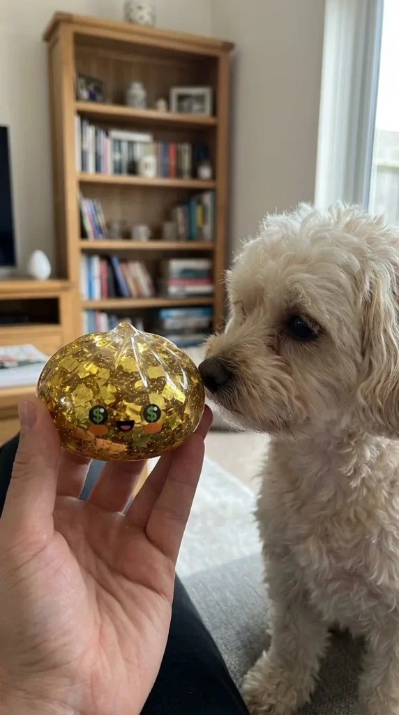 Gold Dumpling Squishy Kultainen Harvinaisuus ja lemmikki — asiakaskuva