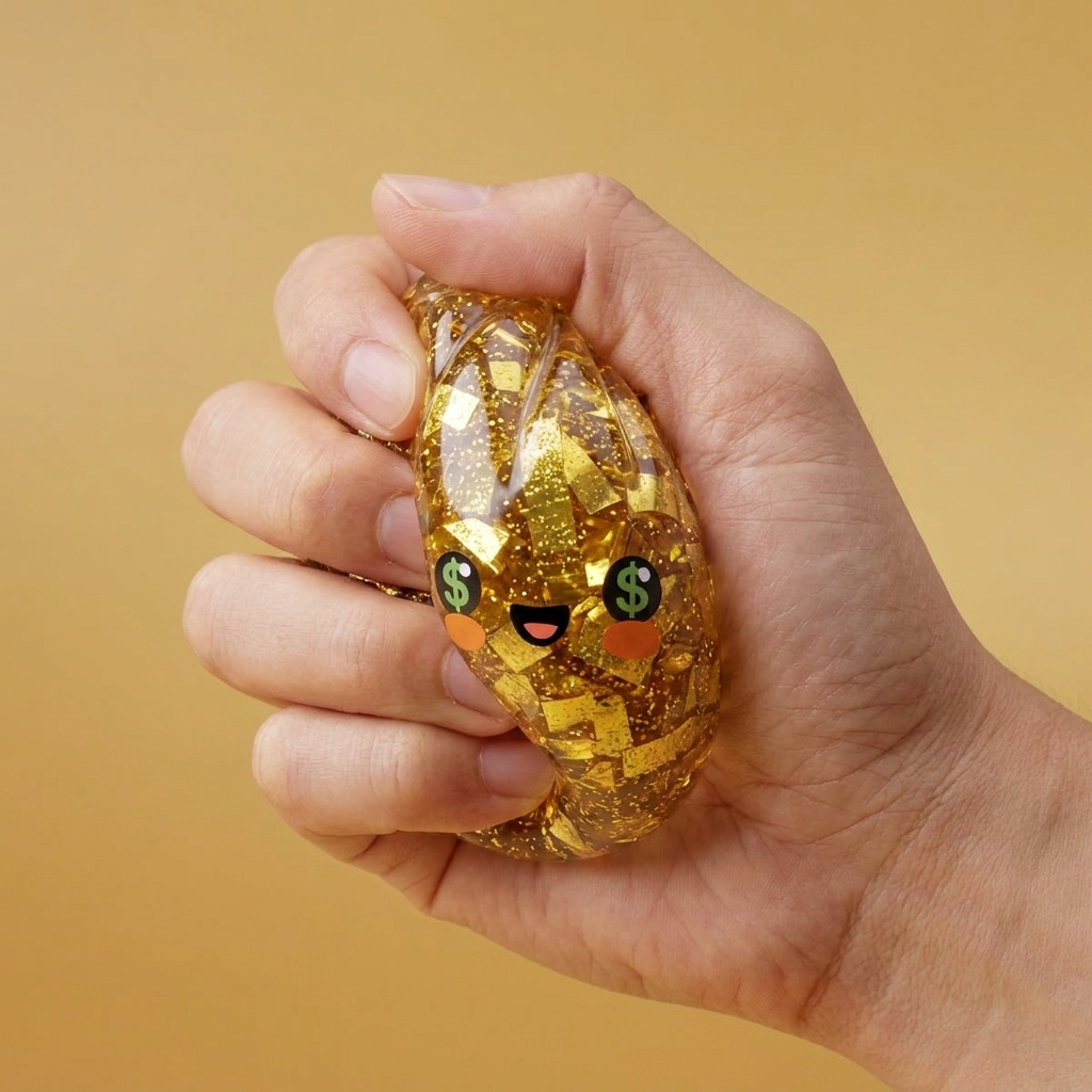 Gold Dumpling Squishy Kultainen Harvinaisuus — slow-rise-efekti, vaahto palautuu muotoonsa