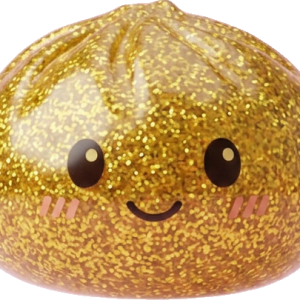 Glitter Dumpling Squishy Kulta — squishy antistressilelu, slow-rise, kawaii