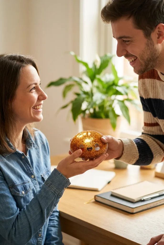 Glitter Dumpling Squishy Gold Aarre lahjana — asiakaskuva