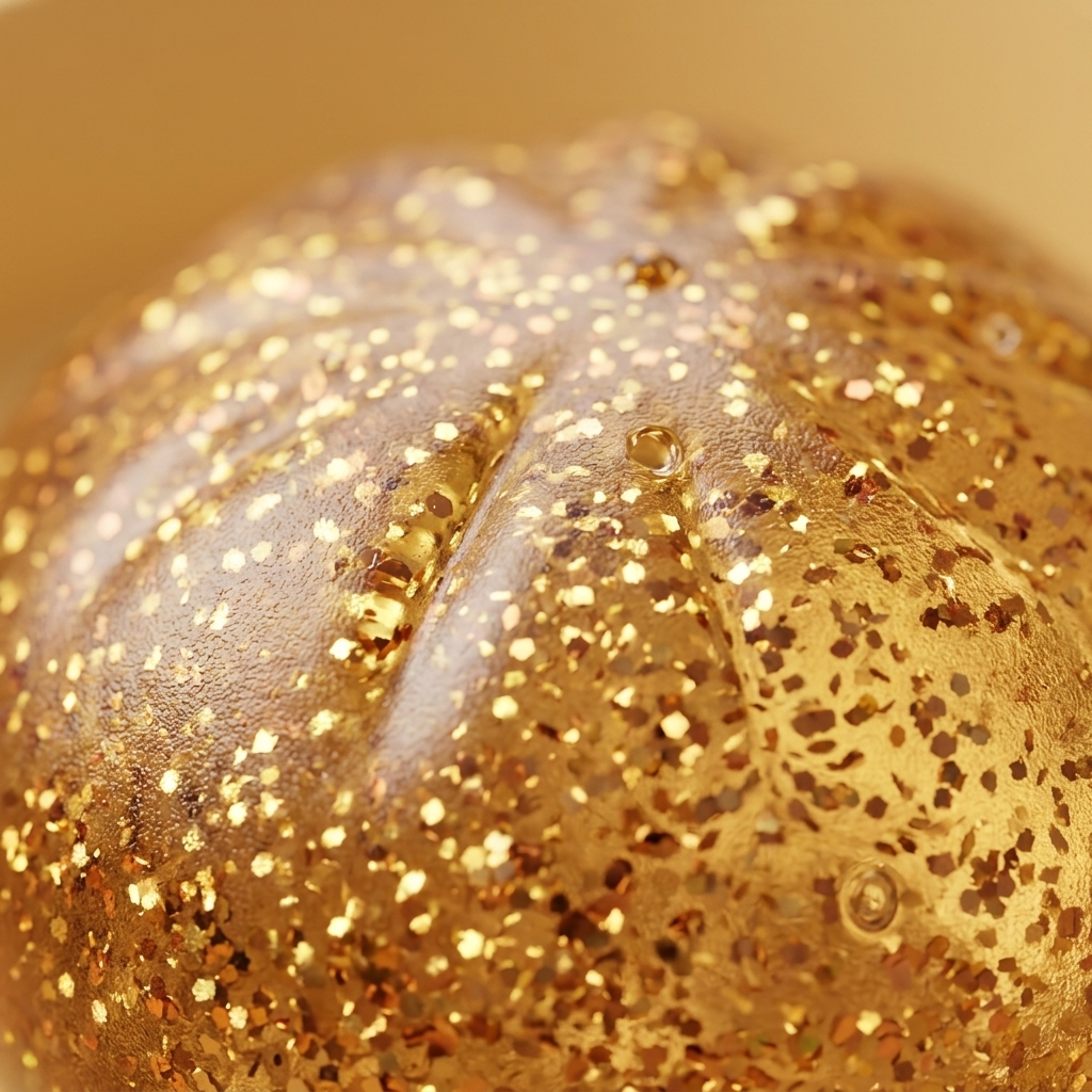 Glitter Dumpling Squishy Gold Aarre — makrolähikuva tekstuurista