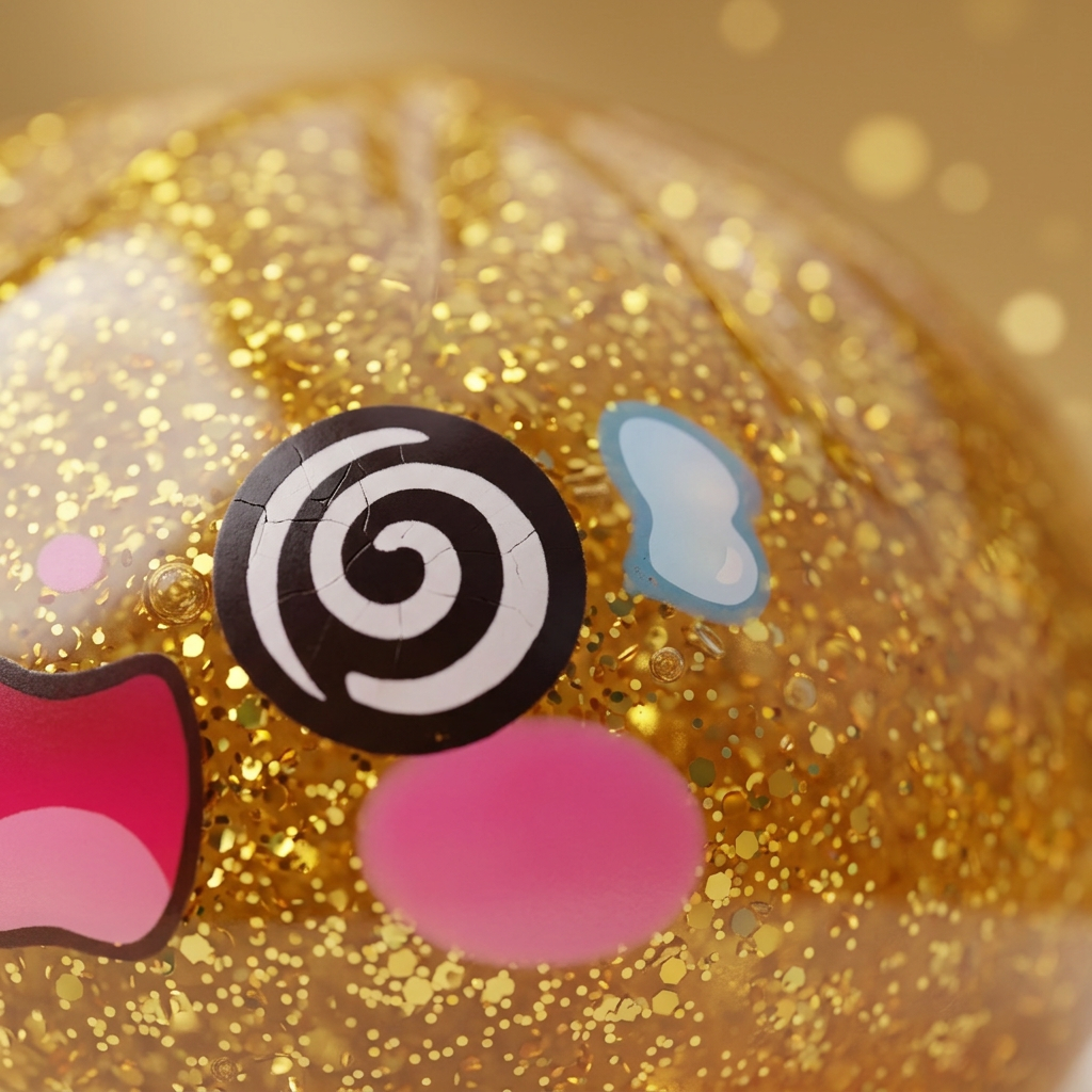 Gold Dumpling Squishy Onnentuoja Kulta — makrolähikuva tekstuurista