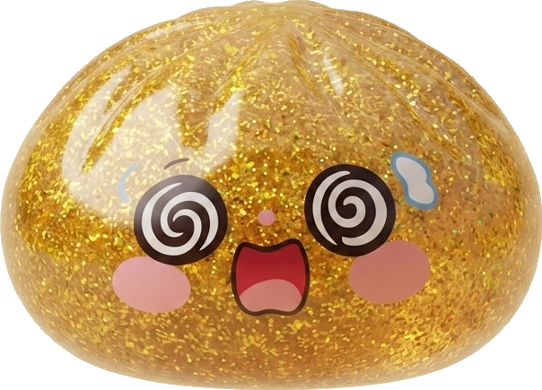 Gold Dumpling Squishy Onnentuoja Kulta — squishy antistressilelu, slow-rise, kawaii