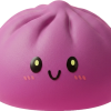 Dumpling Squishy Magenta – Marjanpunainen Klassikko puristettuna kädessä