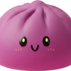 Dumpling Squishy Magenta – Marjanpunainen Klassikko puristettuna kädessä
