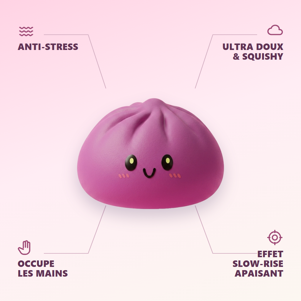 Dumpling Squishy Magenta – Marjanpunainen Klassikko infografiikka: tärkeimmät edut